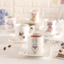 Bone China Cafe Cup Dish Fairy Tales Kawaii Cartoon Kit Ceramics Coffee Milk Tea Mug Tray Spoon Set Tumbler Square Plate 2024 - buy cheap