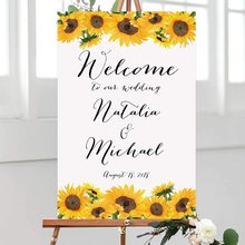 Girasoles florales boda bienvenida signo rústico bienvenida boda signo bienvenido a nuestro signo de boda con girasoles y fecha de nombre 2024 - compra barato