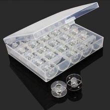 1 пластиковая коробка с 25 катушками, прозрачные пластиковые катушки для шитья, катушки для хранения катушек для швейных инструментов и аксе... 2024 - купить недорого