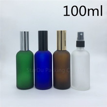 Travel Bottle 100ml Amber Blue Green Transparent Frosted Glass Bottle With sprayer, 100cc Perfume Bottle Spray Bottles 200pcs 2024 - buy cheap