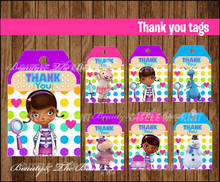 Doc McStuffins Thank you Tags,Labels,Gift Favors,Birthday party decorations kids,Party supplies Candy bag label Baby Shower 2024 - buy cheap