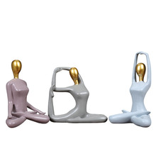 Decoración moderna para el hogar, estatua de Yoga, escultura abstracta hecha a mano para Yoga de resina de moda, regalo de colección de arte, adorno 2024 - compra barato