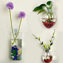Wall Glass Hydroponic Water Plants Flower Clear Container Indoor Hanging Glass Vase Flowers Home Decoration heart glass Decor 2024 - buy cheap