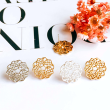 Gold Silver Color Plated Flower Stud Earring Finding Diy Material Pendant Necklace Eardrop Charms Jewelry Component 15mm 8pcs 2024 - buy cheap