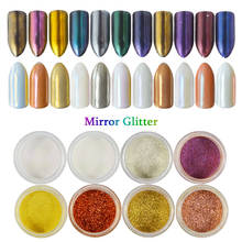 1pcs Shinning Magic Mirror Nail Glitter Powder Silver Gold Holographic Pigment Flakes Dust Nail Art Decoration Tips JI#new1-12 2024 - buy cheap