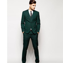 ¡Novedad! esmoquin para padrinos de boda con solapa, dos botones verdes, ideal para Traje De Hombre (chaqueta + pantalón + corbata + chaleco) C39 2024 - compra barato