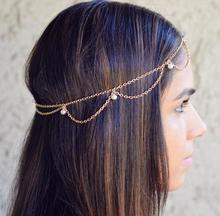 Imitation Pearls Head Chain Hair Jewelry Headbands Indian Boho Trendy Bride Hair Accesories Decoration Wedding HeadPiece 2024 - buy cheap
