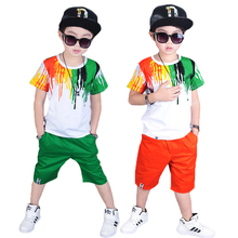 Conjuntos de ropa con estampado de Color para niños, Camiseta deportiva + Pantalones, chándales para niños de 3 a 10 años 2024 - compra barato