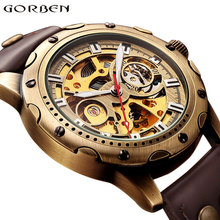 Retro Bronze Skeleton Automatic Watches Mens Women Sport Clock Role Luxury Top Brand Vintage Mechanical Steampunk Wrist watch 2024 - buy cheap