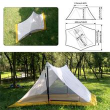 Barraca de acampamento ultraleve, tenda dupla sem hastes com revestimento de silicone para 1-2 pessoas, 510g 2024 - compre barato