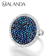 MALANDA Women Party Jewelry Crystals From Swarovski Round Wedding Rings Luxury Romantic  For Women Best Gift Fashion Ring 2018 2024 - buy cheap