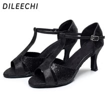 DILEECHI-zapatos de tacón alto para zapatos de baile Latino y mujer, calzado de baile latino cuadrado, de verano 2024 - compra barato