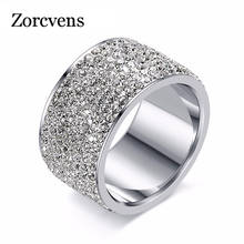 Женские свадебные кольца ZORCVENS, новый бренд 316L, нержавеющая сталь, 8 рядов, с кристаллами, 2020 2024 - купить недорого