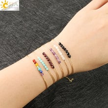 CSJA Boho Natural Stone Bracelet for Women Double Layer Bracelets Gold Color Link Chain Delicate Mini Beads Tiny Pulseras S453 2024 - buy cheap