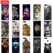 Capa de silicone para huawei y6 prime 2018, capa protetora para celular concha lobo tigre leão leão leopardo urso 2024 - compre barato