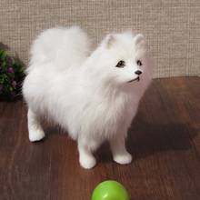 about 16x6x15cm white samoyed dog furry fur dog model ornament scene layout prop decoration gift h1293 2024 - buy cheap