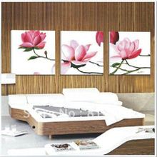 Embroidery Package Luxurious Free Shipping  Cross Stitch    Top Grade  Classical Triptych  Pink  Lotus Flower   Free Shipping 2024 - buy cheap