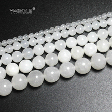 Round Shape Natural White jades Stone Beads For Jewelry Making DIY Crystal Bracelet 4/ 6/8/10 /12 mm Strand 15'' Wholesale 2024 - buy cheap