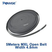 POWGE 5Meters MXL Synchronous belt width 4.8mm 0.19" Rubber with fiberglass Trapezoid Inch MXL 019 Open Timing belt 3D printer 2024 - купить недорого