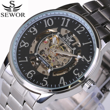 SEWOR luxury brand men's watch fashion sports hollow stainless steel strap automatic mechanical waterproof watch wrist 2024 - buy cheap