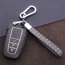 Car Genuine Leather Keychain Case Cover Holder For Toyota Avalon 2019 C-HR CHR Camry RAV4 Prius Prado Accessories 2/3 Button Key 2024 - buy cheap