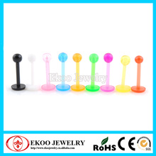 Bio Flexible Labret With Ball Plastic Labret Piercing Jewelry  Lot of 100pcs Body Jewelry 2024 - buy cheap