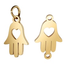 Fnixtar-minicharms de Metal para manualidades, accesorios de joyería, corazón de acero inoxidable pulido con espejo, 10 unids/lote 2024 - compra barato