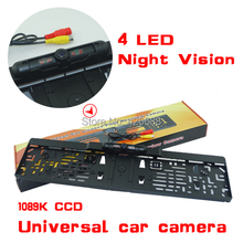 Wholesale !! New car license plate camera with IR led lights car Rear Camera Night Vision European License Plate,Free Shipping 2024 - buy cheap