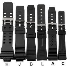Black 16mm 18mm 20mm 22mm Watchband Silicone Rubber Bands For Watches EF Replace Electronic Wristwatch Band Sports Watch Straps 2024 - buy cheap