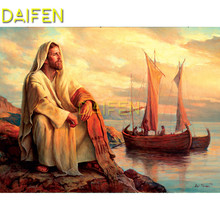 5D DIY Diamond embroidery Full Square Diamond painting Cross stitch god Jesus religion boat Full Round Diamond mosaic 2024 - buy cheap