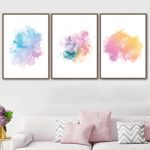 Acuarela Rosa abstracta minimalista, cuadro sobre lienzo para pared, impresiones, imágenes de pared para sala de estar, decoración del hogar 2024 - compra barato