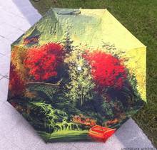 Beautiful personality oil painting umbrella traditional Chinese painting 3 fold umbrellas 2024 - buy cheap