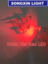 1000 pces 5mm diodo emissor de luz vermelho transparente ultra brilhante superior plano grande ângulo claro lente 5mm diodo emissor de luz lâmpada led 2024 - compre barato