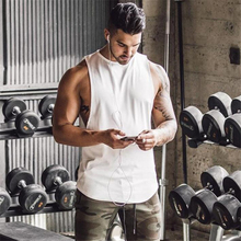 Camiseta fitness de algodão masculina sem mangas, para treino, academia, basquete, corrida, homens 2024 - compre barato