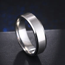 Hibobi Stainless Steel Rings High quality 6mm Wholesale Simple Fashion Silver Ring Men's and Women's Exclusive Couple Wedding 2024 - buy cheap