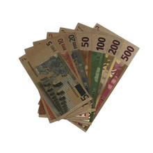 7 Uds. De dinero falso conmemorativo chapado en oro de 24K, colección de notas, recuerdo de alta calidad, decoración antigua chapada en 5-500 dólares 2024 - compra barato