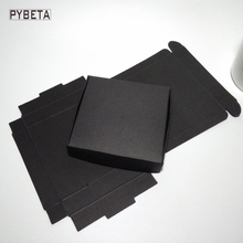 50pcs-9*8*1.6cm ( 3.5"*3.1"*0.6" )  blank black paper box DIY boxes for jewelry candy handmade soap gift package 2024 - buy cheap