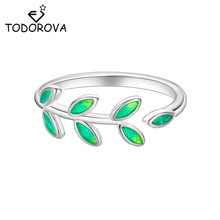 Женское Обручальное кольцо с зелеными листьями 2024 - купить недорого