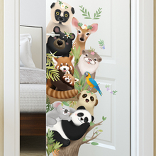 50*120cm Panda Kids Room Decoration Wall Sticker Cartoon Animal Door Decals Sticker Nursery Poster 2024 - buy cheap