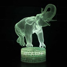 Elephants 3d Colorful Led Lamp Acrylic Board Night Light Usb Plug In Smart  3d Led Lamp White base Lovely 7 color change Light 2024 - buy cheap