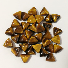 Wholesale Fashion tiger eye Triangle CAB CABOCHON natural stone beads for jewelry Accessories 10x10x5mm 50pcs/lot free shipping 2024 - buy cheap