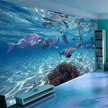 3D обои, мультяшная креативная фотообои с подводной лодкой, морской жизнью, для детской спальни, аквариума, гостиной, Декор для дома 2024 - купить недорого