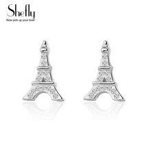 Fashion Design Lovely 3D Paris Eiffel Tower Earrings For Women Fashion Gold Color Stud Earings Earring Female Jewelry Brincos 2024 - buy cheap