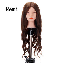 90% Brown Mannequin Head 85% Real Hair Professional Styling Head For Hairdresser Training Head For Practise Makeup manequim 2024 - buy cheap