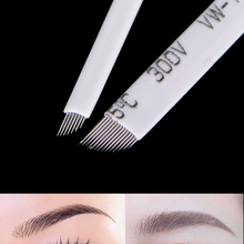 10PcsPins  lamina Microblading Needle Blade 7/9/11/12/14 Pins Makeup Eyebrow Tattoo Needles For 3D Embroidery Manual Tattoo Pen 2024 - buy cheap