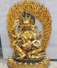 28 "bronce dorado del Tíbet 4 brazos Mahakala colérico Dios Buda Vajrapani estatua 2024 - compra barato