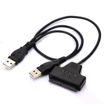 Высокоскоростной SATA к USB 2,0 7 + 15 Pin 22 для 2,5-дюймового адаптера жесткого диска HDD Sata кабель с кабелем питания 2024 - купить недорого