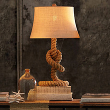 American Village Hemp Rope Desk Lamp Retro Table Lamp Bedroom Bedside Lamp Bar Cafe Study Home Decor Lamp Loft Industrial Lamp 2024 - buy cheap