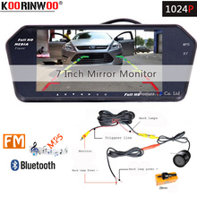 7-дюймовый TFT ЖК-дисплей Koorinwoo HD 1024*600 автомобильный монитор зеркала Bluetooth MP5 USB/SD слот Автомобильная камера заднего вида парковочная система 2024 - купить недорого