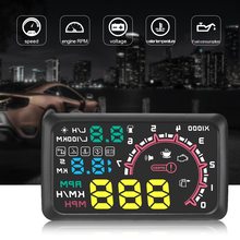 Car HUD Head Up Display 5.5" KM/h & MPH Speeding Warning OBD2 Interface Windshield Projector Multiple-Color Bright System 2024 - buy cheap